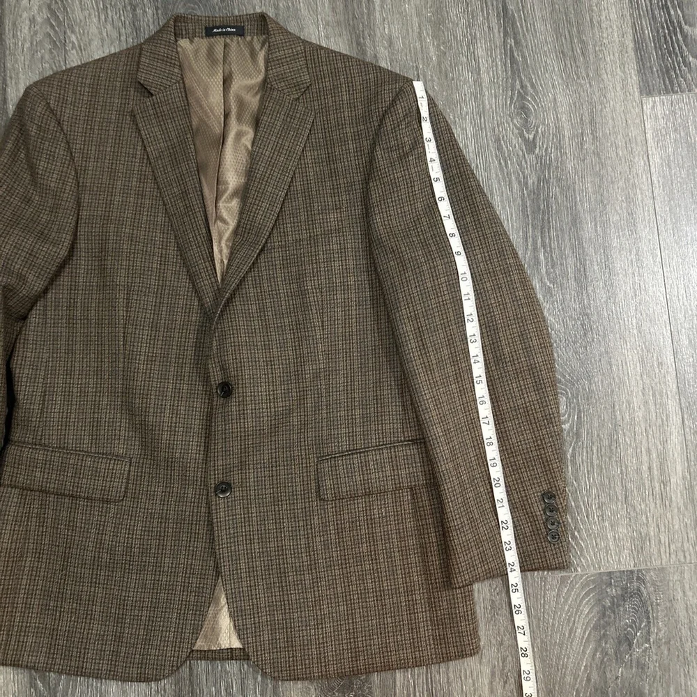 Jean Paul Germain 42R Brown Checks Wool Two Button Blazer Vented
